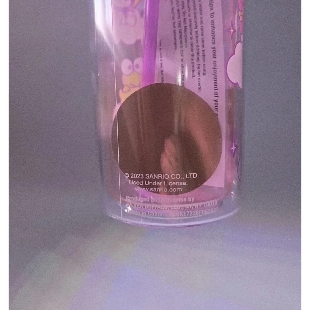 Hello‎ Kitty Sanrio Friends Rainbow Tumbler Cup Lid Straw Clear New
